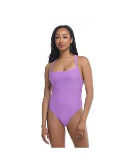 Women's Standard Smoothies Electra Solid One Piece Swimsuit with Strappy Back Detail