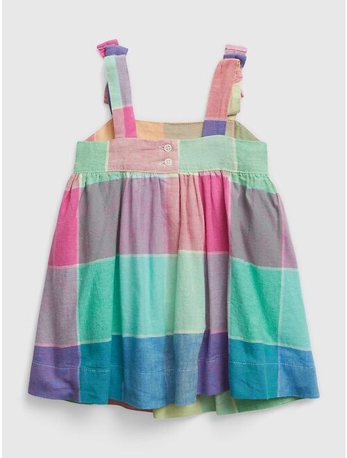 Gap Baby Linen-Cotton Spring Plaid Dress