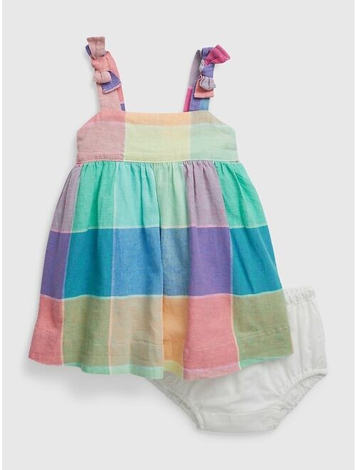 Gap Baby Linen-Cotton Spring Plaid Dress