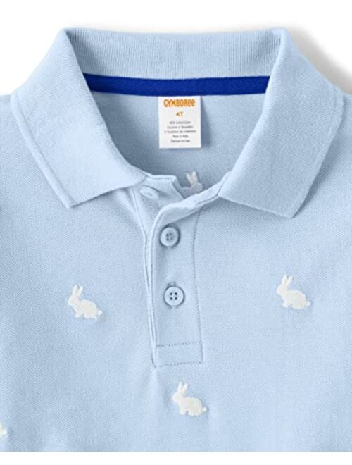 Gymboree Boys' and Toddler Embroidered Short Sleeve Polo Shirt