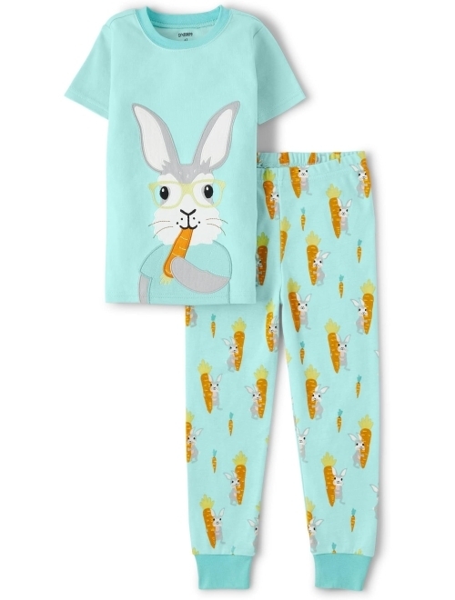 Gymboree Gymmie Short Sleeve and Pant Cotton 2-Piece Pajama Sets, Big Kid, Toddler