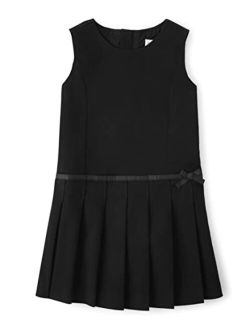 Girls and Toddler Sleeveless Twill Pleated Jumper Dress