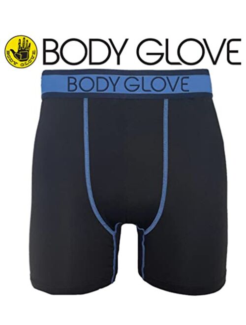 Body Glove Mens Boxer Briefs, Dry Fit Performance Underwear, Breathable Active Stretch Athletic Boxers, 6-Pack/Black