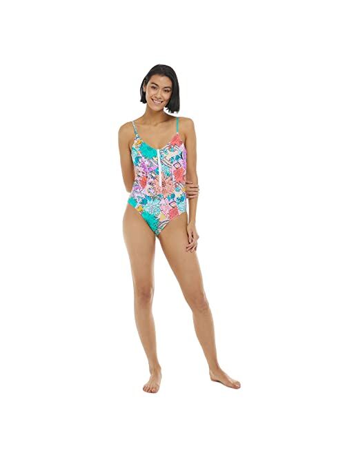 Body Glove Women's Standard Skylar Zip Front One Piece Swimsuit