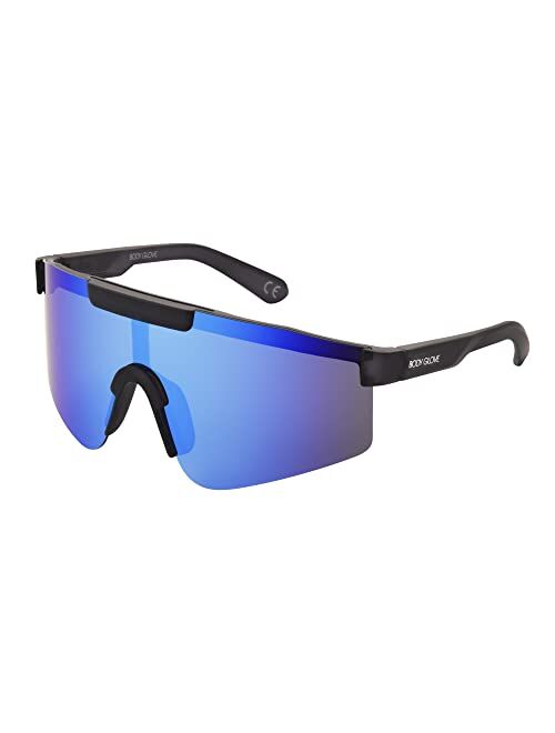 Body Glove Men's Peak Polarized Shield Sunglasses, Grey, 139 mm