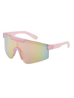 Women's Aqua Polarized Shield Sunglasses, Pink, 139 mm