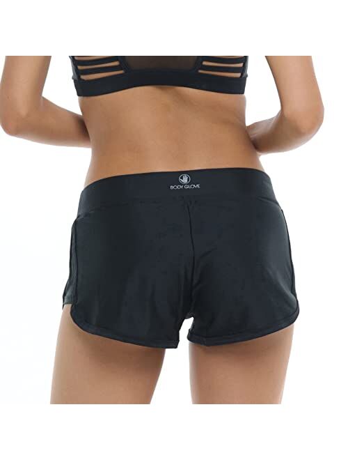 Body Glove Women's Standard Pulse Elastic Waist Hybrid Pull on Swim Short with UPF 50