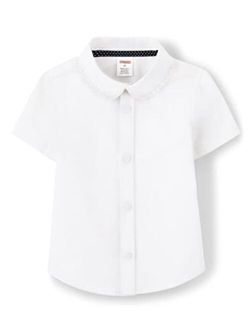 Girls and Toddler Short Sleeve Woven Button Down Shirt