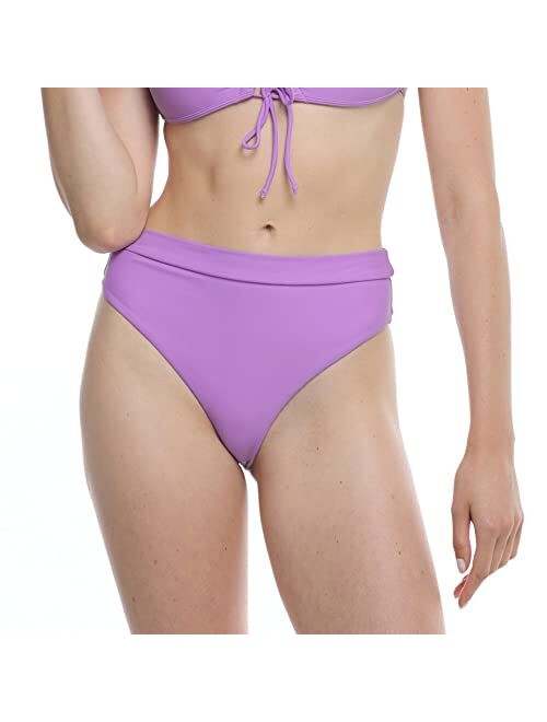 Body Glove Women's Standard Smoothies Marlee High Waist Solid Bikini Bottom Swimsuit
