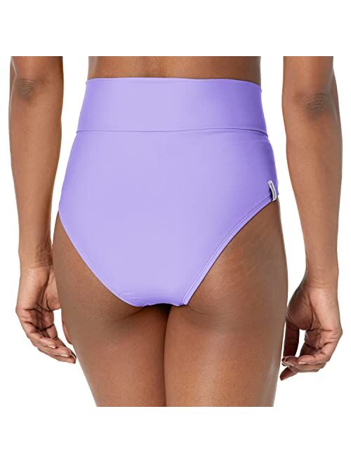 Body Glove Women's Standard Smoothies Woodstock Solid High Rise Bikini Bottom Swimsuit
