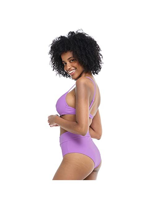 Body Glove Women's Standard Smoothies Woodstock Solid High Rise Bikini Bottom Swimsuit