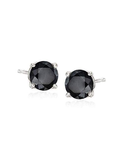 Ross-Simons 1.00 ct. t.w. Black Diamond Stud Earrings in Sterling Silver