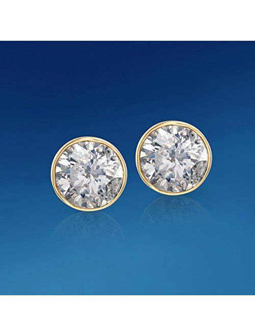 Ross-Simons 1.00 ct. t.w. Bezel-Set Diamond Stud Earrings in 14kt Yellow Gold