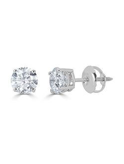 Amazon Collection 14K Gold Round-Cut Diamond Stud Earrings (1/4-2 cttw, J-K Color, I2-I3 Clarity)