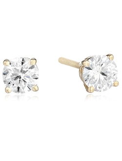 Amazon Collection IGI Certified 14k Gold Round Diamond Stud Earrings