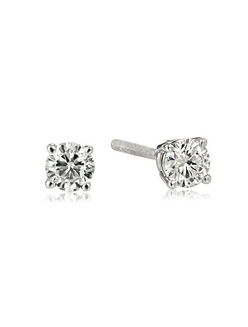 Amazon Collection IGI Certified 14k Gold Round Diamond Stud Earrings