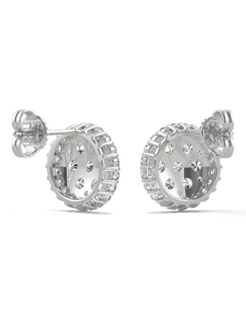 Charles & Colvard Moissanite Cluster Earrings 1 ct. t.w. Diamond Equivalent in 14k White Gold