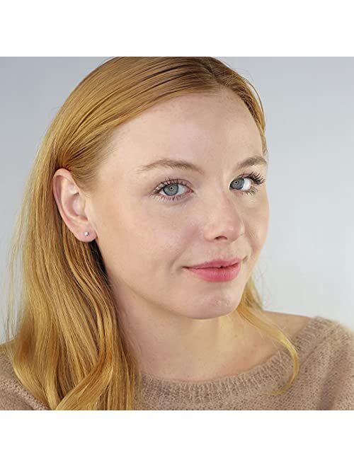 Lab Grown Diamond Stud Earrings in 14k Gold Round (1/4 to 1 1/4cttw, E-F, VS1-VS2) 4-Prong Basket, Screw-backs by Diamond Wish