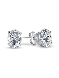 1 Carat - 6 Carat | 14K Gold | IGI Certified Lab Grown Solitaire Diamond Stud Earrings | Oval Shape Push Back Prong Setting Friendly Diamonds Earrings | F-G Color, VS1-VS