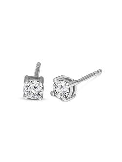 1/6-6 Carat | 14K White Gold | IGI Certified Lab Grown Solitaire Diamond Stud Earrings | Round Shape Push Back Prong Setting Friendly Diamonds Earrings