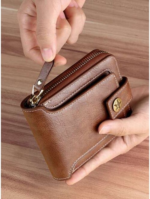 PanGi Bags Men Metal Decor Small Wallet
