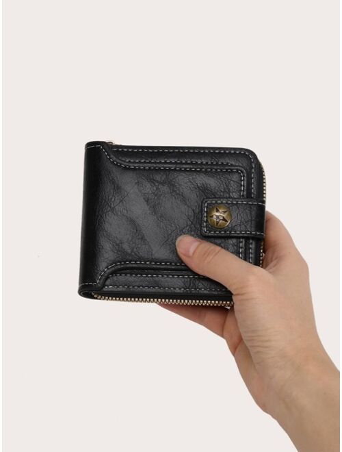 Wcarno Bags Men Stitch Detail Small Wallet