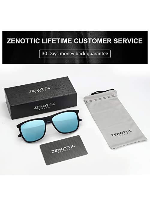 ZENOTTIC Square Polarized Sunglasses for Men Ultralight Carbon Fiber Sun Glasses Driving Fishing Golf Sports UV400 Protection