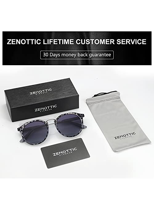 ZENOTTIC Retro Polarized Round Sunglasses for Men Women Vintage Style UV400 Protection Lens