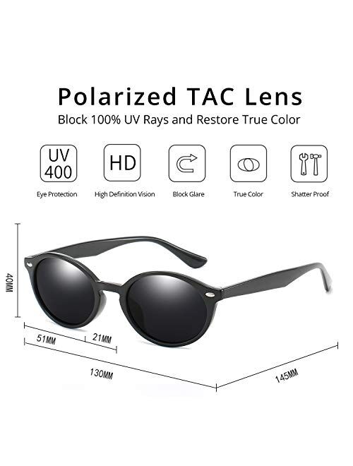 ZENOTTIC Vintage Oval Small Sunglasses for Women Polarized UV400 Protection Sun Glasses