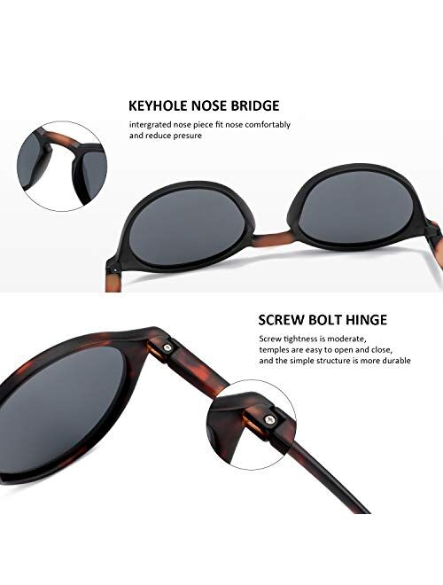 ZENOTTIC Polarized Sunglasses for Women Men: Retro Shades Round | Square Frame UV Protection 2 Pack