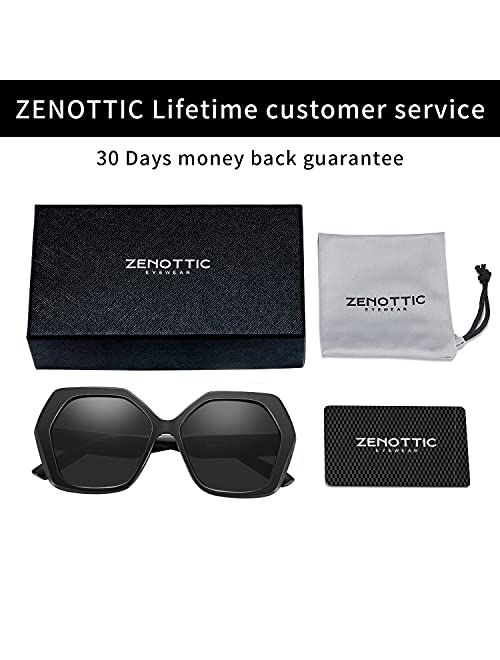 ZENOTTIC Retro Oversized Hexagonal Sunglasses for Women 100% UV400 Protection