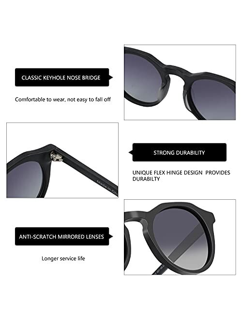 ZENOTTIC Vintage Round Polarized Sunglasses for Men Women UV400 Protection