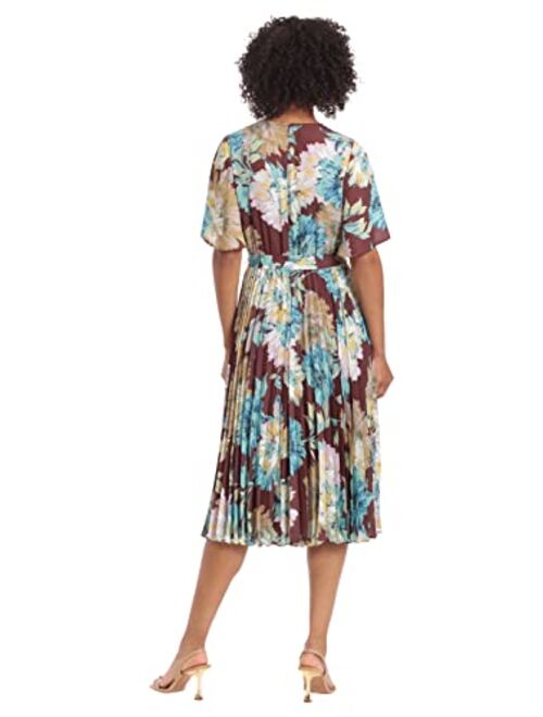 Maggy London Women's Pleated Skirt Dress Occasion Event Guest of