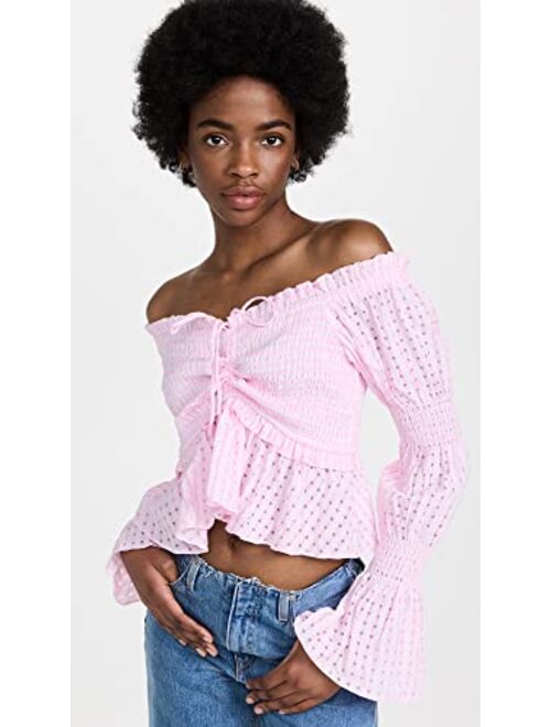 English Factory Women's Off The Shoulder Smocked Top