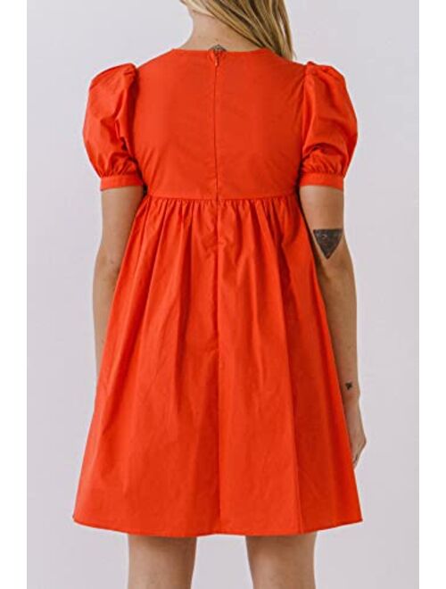English Factory Women's Puff Sleeve Babydoll Dress