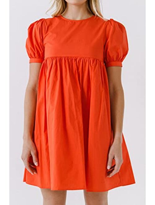 English Factory Women's Puff Sleeve Babydoll Dress