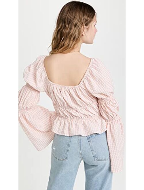 English Factory Women's Tie Shirring Top