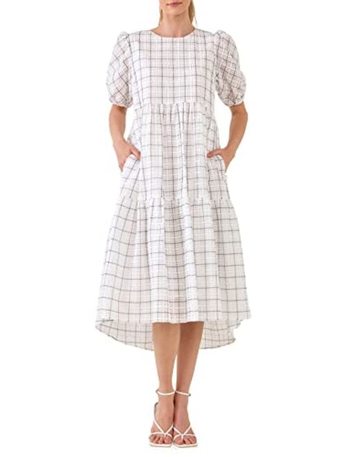 English Factory Women's Plaid Midi Dress