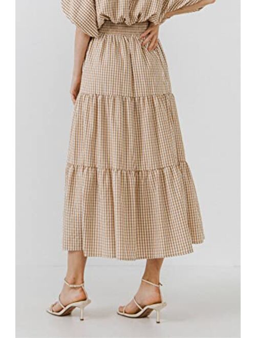 English Factory Women's Tiered Maxi Skirt