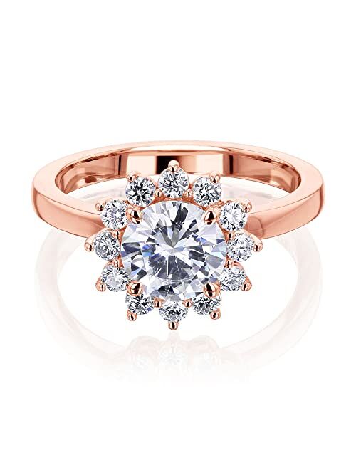 Kobelli Himawari Sunflower Moissanite (GH/VS) and Diamond Ring 14k Gold