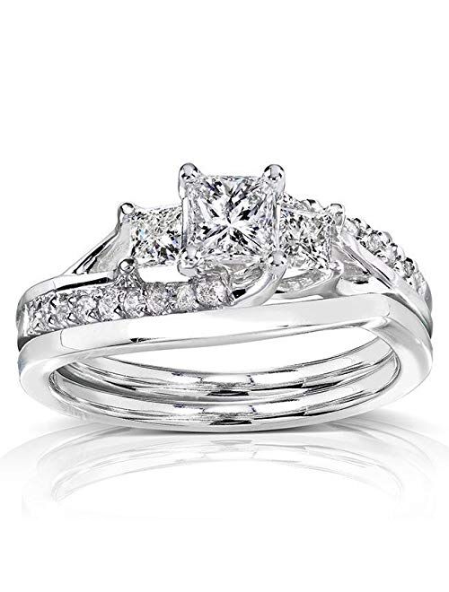 Kobelli Princess Cut Diamond Bridal Set Ring 1 Carat (ctw) in 14k Gold