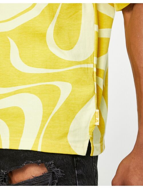 Fila swirl print polo shirt in yellow -Exclusive to ASOS