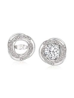 0.10 ct. t.w. Diamond Swirl Earring Jackets in Sterling Silver