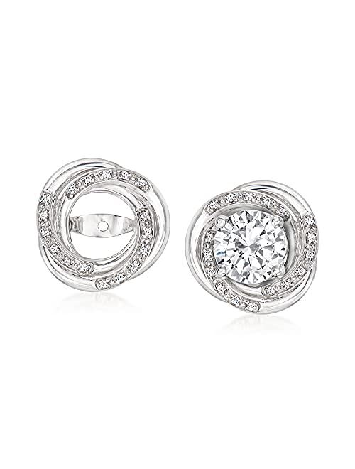 Ross-Simons 0.10 ct. t.w. Diamond Swirl Earring Jackets in Sterling Silver