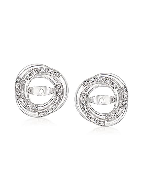 Ross-Simons 0.10 ct. t.w. Diamond Swirl Earring Jackets in Sterling Silver