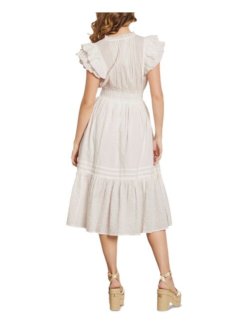 SAM EDELMAN Women's Sleeveless Tiered Midi Dress