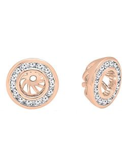 Collection 0.25 Carat (ctw) 14K Gold Round Cut Diamond Removable Jackets For Stud Earrings 1/4 CT