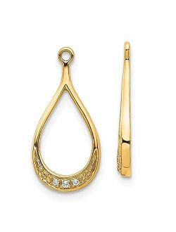 Ice Carats 14k Yellow Gold Diamond Ear Jacket Jackets For Studs Fine Jewelry For Women Gifts For Her