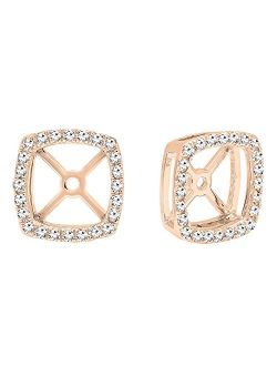 Collection 0.30 Carat (ctw) 10K Gold Round White Diamond Removable Jackets For Stud Earrings 1/3 CT