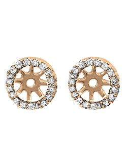 Collection 0.25 Carat (ctw) Round White Diamond Removable Jackets for Stud Earrings 1/4 CT, Available in Various Metal in 10K/14K/18K Gold